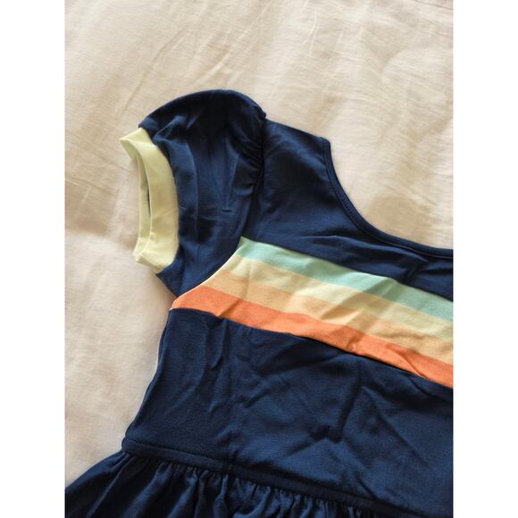 Omi Jo | Well Dressed Wolf Camp Stripe Navy Blue Empire Dress - Picture 3 of 7